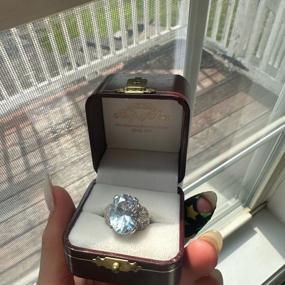 Elegant Silver Ring with Blue Gemstone